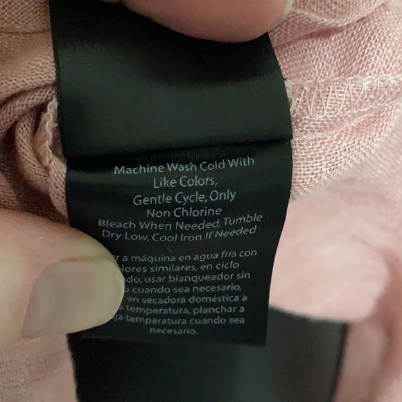 Harvé Benard Pink Sleeveless Linen Blouse Sz S - Picture 8 of 9